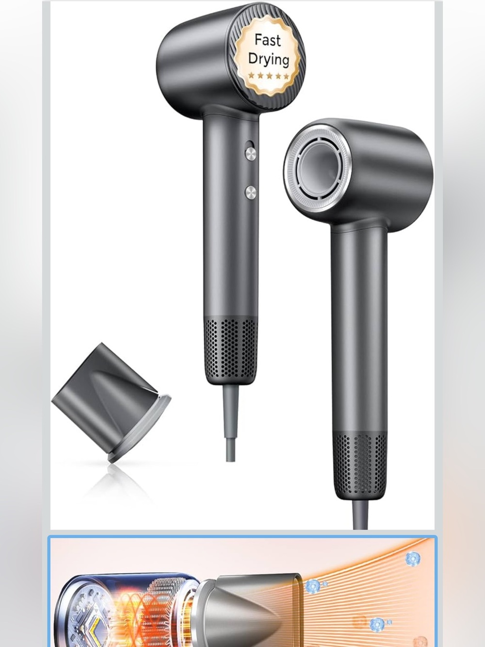 Fast drying Hairdryer